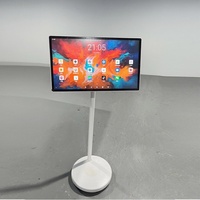 Mesin Proyeksi Portabel Layar Sentuh 24 Inch Mobile Bestie Machine, TV Gratis, Streaming Langsung, Baterai 8000MA, Hitam/Putih