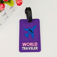 Étiquette de bagage personnalisée en PVC souple de haute qualité, de forme ronde, avec impression UV par sublimation, pour valise de voyage