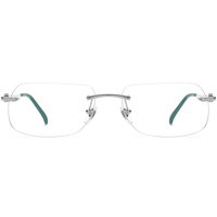 Monture de lunettes sans monture en alliage Borregls pour hommes, nouveau design de marque, lunettes carrées pour femmes, lunettes optiques sans monture 150253