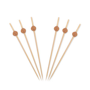 Spuntini di spiedini di bambù gratuiti 100 stuzzicadenti naturali da 4.7 pollici Snack bastoncini di formaggio frutta - Product Image 1