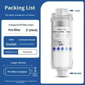 Prefiltro <span class=keywords><strong>de</strong></span> <span class=keywords><strong>Entrada</strong></span> para Calentador <span class=keywords><strong>de</strong></span> <span class=keywords><strong>Agua</strong></span> Eléctrico MEENA, Filtración <span class=keywords><strong>de</strong></span> 5 Micras, Caudal <span class=keywords><strong>de</strong></span> 500 L/h, Grifo para Lavadora Doméstica, Inodoro Inteligente, PP - Product Image 6