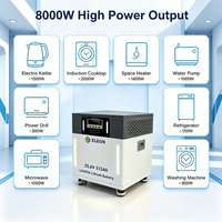 Estación de Energía Portátil de 8000 Wh, 8000 W de Alta Potencia, Respaldo para el Hogar, Tienda, Villa, Lámpara Antiapagones, Generador Solar, Carga Rápida