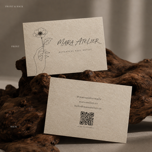Biglietti da Visita Personalizzati con Stampa Testurizzata, Eleganti Carte Bifacciali con Disegni Botanici per Saloni e <span class=keywords><strong>Atelier</strong></span> - Product Image 3