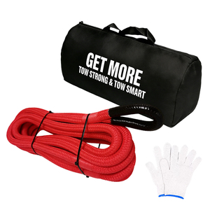 Cordon de <span class=keywords><strong>traction</strong></span> cinétique synthétique haute résistance bleu réfléchissant, kit d'urgence pour remorquage de voitures, pour le sauvetage par treuil avec manilles souples - Product Image 5