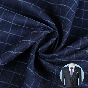 意大利风格套装新款设计弹力色染格子涤纶粘胶tr西装外套面料 - Product Image 2