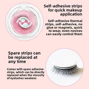 TikTok Même Style Colle à gelée sensible à la température Cils naturels auto-adhésifs faits à la main sans cruauté - Product Image 2