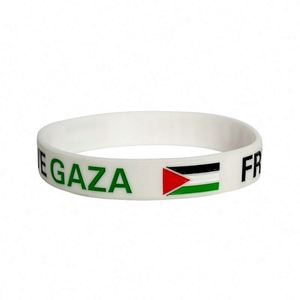 สายรัดข้อมือยางซิลิโคน Gaza ขายส่ง กำไลข้อมือปาเลสไตน์ - Product Image 4