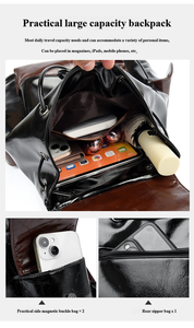 <span class=keywords><strong>Zaino</strong></span> in <span class=keywords><strong>Pelle</strong></span> PU Leggero e Impermeabile alla Moda per Donne, Grande Capacità, Multifunzionale, Borsa Estiva per Scuola, Viaggi e Uso Quotidiano - Product Image 3