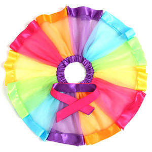 Gonna Tutu Colorata per Bambine con Bordo in Nastro, Accessori per Feste di Compleanno, Abito in Tulle con Paillettes a Stella, Articoli per Eventi per Bambini, Vendita all'Ingrosso - Product Image 2