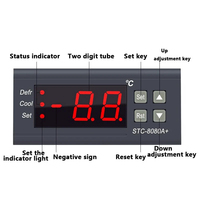 Contrôleur de thermostat de réfrigérateur, dégivrage automatique, STC-8080A+, température numérique