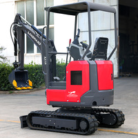 Landward Factory Mini Excavatrices 1.8 Tonnes Moteur Kubota Pelle compacte 1 Tonne 2 Tonnes Excavatrice portable avec accessoires Vente en gros