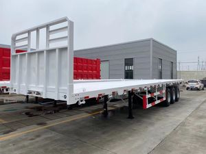 Semi-remorque à plateau plat 3 axes pour chargement/déchargement rapide, structure ouverte, grands profilés en acier, charge utile maximale 30000 kg, Fuwa 28T - Product Image 3