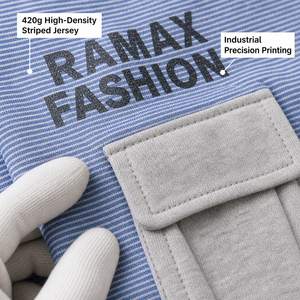 กางเกงวอร์มขายาวทรงหลวมสำหรับผู้ชาย Ramax Fashion ผ้าคอตตอนหนา 420 กรัม เอวยางยืดพร้อมเชือกผูก กางเกงลำลองสไตล์สตรีทแวร์ - Product Image 2