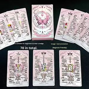لعبة تاروت ورقية كلاسيكية عالية القيمة من ويست باترفلاي، 78 بطاقة، لعبة لوحية للمبتدئين، لعبة تعليمية باللون الوردي - Product Image 2