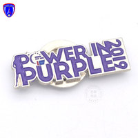 Badge en métal, artisanat, logo personnalisé avec puissance violet, 1 pièce