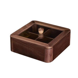 Boîte à fruits secs en <span class=keywords><strong>bois</strong></span>, plateau sectionnel multifonction pour conteneur <span class=keywords><strong>de</strong></span> stockage <span class=keywords><strong>de</strong></span> collations avec fenêtre transparente <span class=keywords><strong>sur</strong></span> le couvercle - Product Image 5
