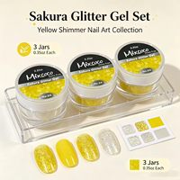 Mixcoco Gel Glitter Sakura Soak Off UV LED con Paillettes a Fiore di Ciliegio per Manicure Professionale e Decorazione Unghie Fai da Te a Casa