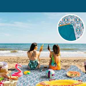 Extra Large Lightweight Polyester Outdoor <b>Picnic</b> <b>Blanket</b> Waterproof Sand Proof Beach Mat for Travel Hiking Camping Vacation - Product Image 2