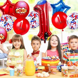 Palloncini in Foil a Tema Spider <span class=keywords><strong>Rosso</strong></span> e Blu da 40 Pollici, Decorazioni per Feste di Compleanno a Tema Cartoni Animati - Product Image 5