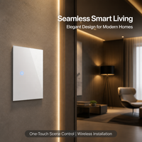 Interrupteur mural intelligent Larkkey Tuya Smart Life ZigBee 3.0 118 US 10A 240V avec panneau tactile en verre/PC et commande vocale