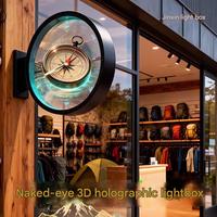 Boîte à lumière LED holographique 3D pleine couleur, étanche, résistante aux intempéries, avec cadre en alliage d'aluminium, panneau publicitaire extérieur pour centre commercial