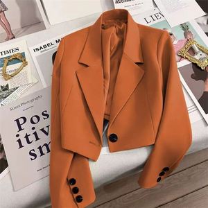 <span class=keywords><strong>Blazer</strong></span> Elegante Coreano para <span class=keywords><strong>Mujer</strong></span> de Oficina, Chaquetas y Abrigos Casuales a la Moda, Chaquetas Cortas de Un Solo Botón para <span class=keywords><strong>Mujer</strong></span>, Nueva Tendencia - Product Image 2