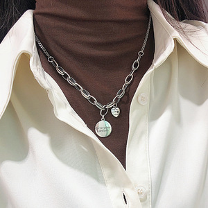 Sogno Vintage che si avvera collana con ciondolo a catena pesante coreana girocollo da donna retrò gioielli di moda europea - Product Image 4