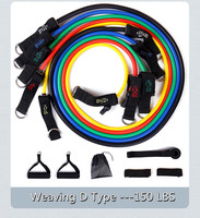 Bandes de Résistance pour Fitness, Équipement de Gym, Cordes d'Exercice, Élastiques d'Entraînement, Expander, Lot de 11 Bandes de Résistance