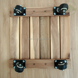 Maceta Moderna Cuadrada de Madera de Acacia de 12 Pulgadas con Acabado Glaseado para Hogar, Jardín, Centro Comercial y Uso en Pisos - Macetero Multi-Estilo - Product Image 1