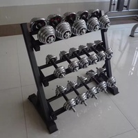Support de rangement hexagonal robuste à 3 niveaux pour haltères en fer, pour usage domestique et commercial, capacité de 5 à 100 lb