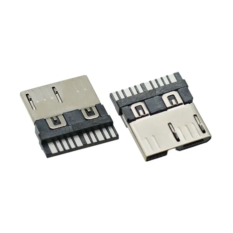 Kds Micro Usb 3.0 Type B Plug 10 Pin Enkele Rij Soldeerdraad Micro Usb Mannelijk Door Gat Usb 3.0 Connector Roestvrij Staal