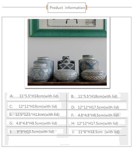 จีนแบบดั้งเดิมหรูหราพอร์ซเลนโบราณสีฟ้าและสีขาวกระป๋องโถเก็บเซรามิกสำหรับตกแต่งบ้าน - Product Image 6