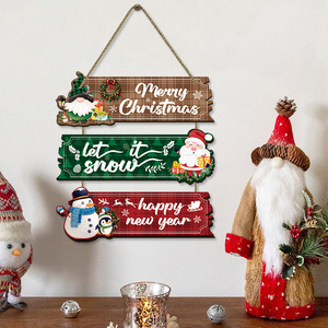Decorazione Natalizia per Porta, Numero Rettangolare in Legno da Appendere, Atmosfera Festiva, Pendente Artistico da Parete Marca HX - Product Image 3