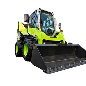 Chargeuse compacte sur pneus commerciale, moteur diesel haute puissance 75 kW avec godet jaune et composants essentiels du moteur - Product Image 1