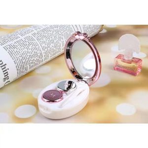 Estuche Redondo Económico para Lentes de Contacto de Color Caramelo con Herramientas de Aplicación, Caja para Parejas con Pinzas y Ventosa - Product Image 3