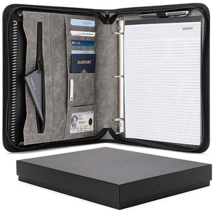 2026 phổ biến A4 PU da mở rộng tập tin thư mục danh mục đầu tư compendium dây kéo đóng cửa <span class=keywords><strong>Zip</strong></span> Vòng chất kết dính với túi chủ - Product Image 1