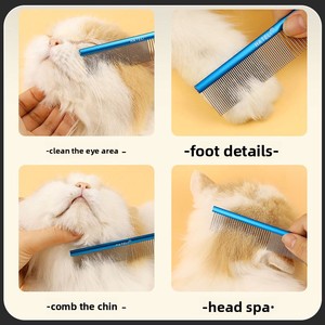 Peine de Aseo <span class=keywords><strong>Mini</strong></span> de Acero Inoxidable <span class=keywords><strong>para</strong></span> Mascotas con Mango Ovalado y Dientes Finos <span class=keywords><strong>para</strong></span> el Cuidado Facial de <span class=keywords><strong>Perros</strong></span> y Gatos, 13 cm - Product Image 3