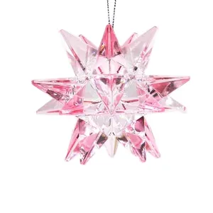 Acrylic Colorful Clear Plastic 3D Star Christmas Tree Hanging Ornament Christmas Acrylic Gifts Party Decoration Transparent Star