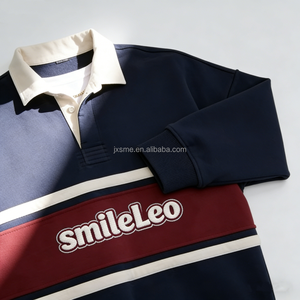 Logo personalizzato Streetwear <span class=keywords><strong>felpa</strong></span> da <span class=keywords><strong>uomo</strong></span> 1/4 con colletto a <span class=keywords><strong>Polo</strong></span> Color Block oversize <span class=keywords><strong>felpa</strong></span> da <span class=keywords><strong>uomo</strong></span> - Product Image 2