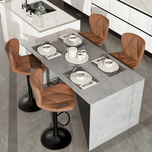 Tabourets de bar modernes 2 PCS/CTN <span class=keywords><strong>Noir</strong></span> Réglable Rembourré Pivotant avec Dossier Convient aux îlots de cuisine - Product Image 1