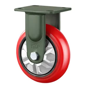 3"4"5"6"8" Caster Wheels Red PU Cart Casters Heavy Duty PU Industrial Casters