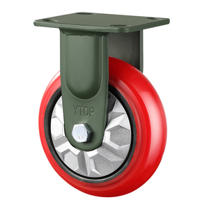 3 "4" 5 "6" 8 "Rodízio Rodas Vermelho PU Carrinho Rodízios Pesados PU Rodízios Industriais - Product Image 2