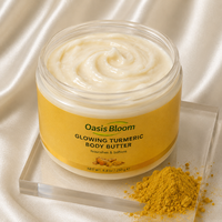 Gel Douche Corporel Marque Blanche Éclaircissant au Curcuma et Vitamine C, Gommage Corporel Herbal Revitalisant, Lotion Corporelle Éclaircissante et Unifiante