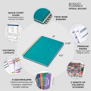 Libreta de Cuero Personalizada A5 con Tapa Dura, Espiral, Planificador de Presupuesto con Registro de Gastos, Modelo Let's Party, 80-150gsm - Product Image 2
