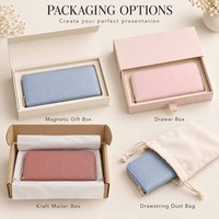 Portefeuille de cartes de crédit Hongbo A6 personnalisé en cuir Saffiano Epi, avec fermeture éclair, 27 couleurs, anneau doré en PU, cadeau idéal pour le bureau