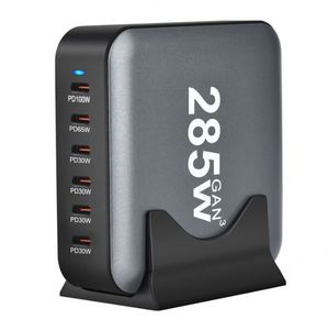 Cargador de escritorio magnético de 6 puertos tipo C <span class=keywords><strong>GAN</strong></span> 285W PD con adaptador de carga directa OTP OVP 5V/3A - Product Image 1