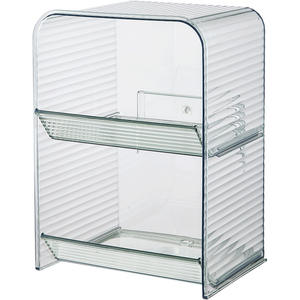 Boîte de rangement murale pour salle de bain, rectangulaire, durable, sans installation requise, étagère à cosmétiques pour table de toilette - Product Image 1