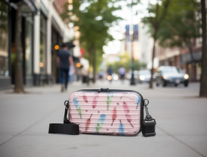 Borsa a tracolla da donna in plastica con stampa di piume, design alla moda resistente all'acqua per tutte le stagioni - Product Image 2