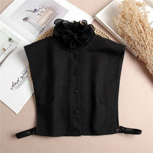 Nuevo negro blanco desmontable cuello de encaje medias camisas escote mujer blusa gasa cuello falso para mujeres camisas - Product Image 2