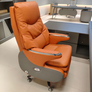 Silla giratoria ejecutiva con respaldo alto de nuevo diseño 2025, silla inteligente de masaje con Control de voz Boss de cuero genuino - Product Image 1